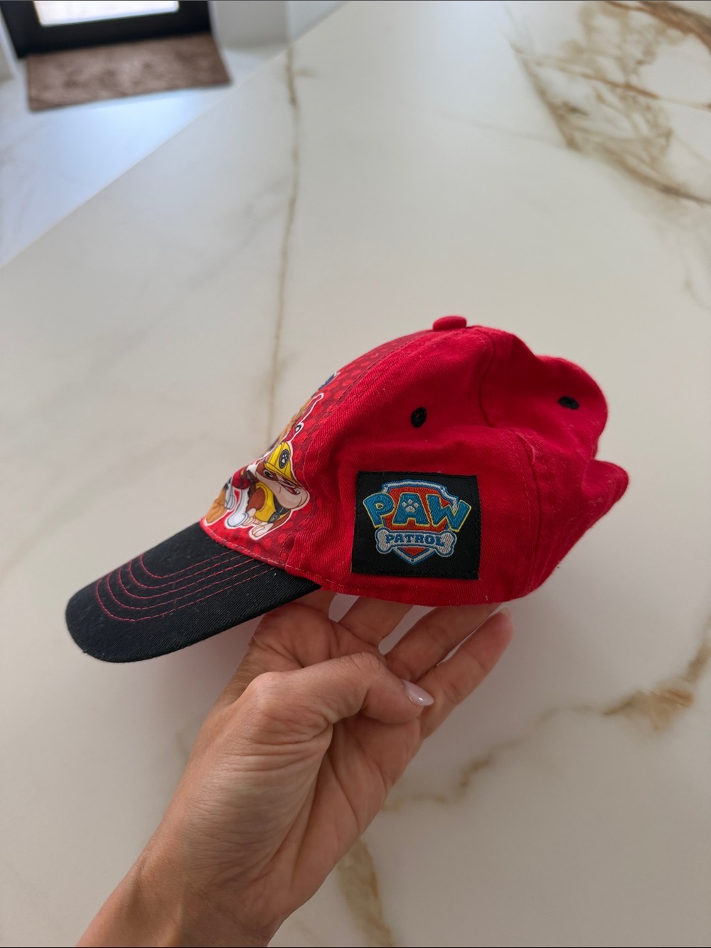 Paw Patrol Red Cap with Black Visor and Character Front - Picture 2 of 3